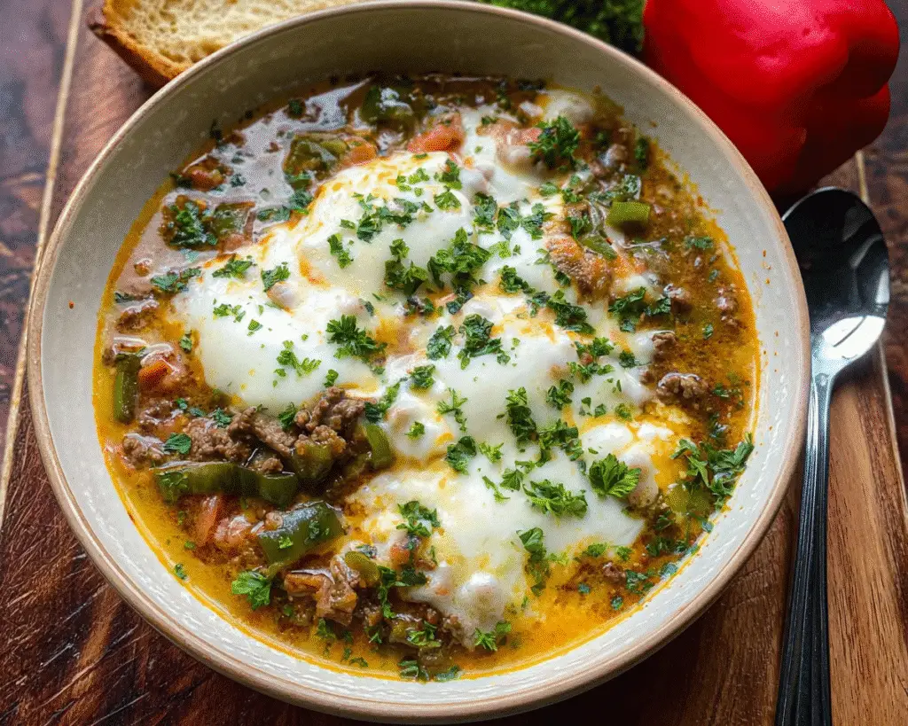 Creamy Philly Cheese Steak Soup