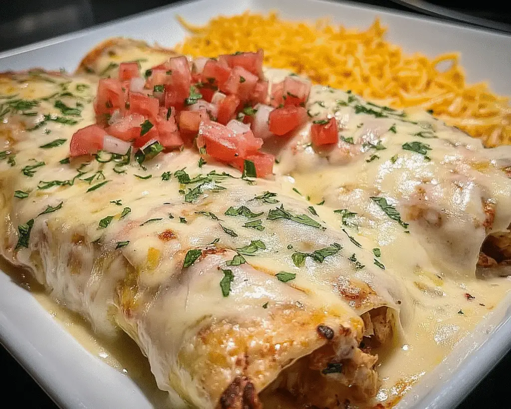 Creamy Queso Chicken Enchiladas
