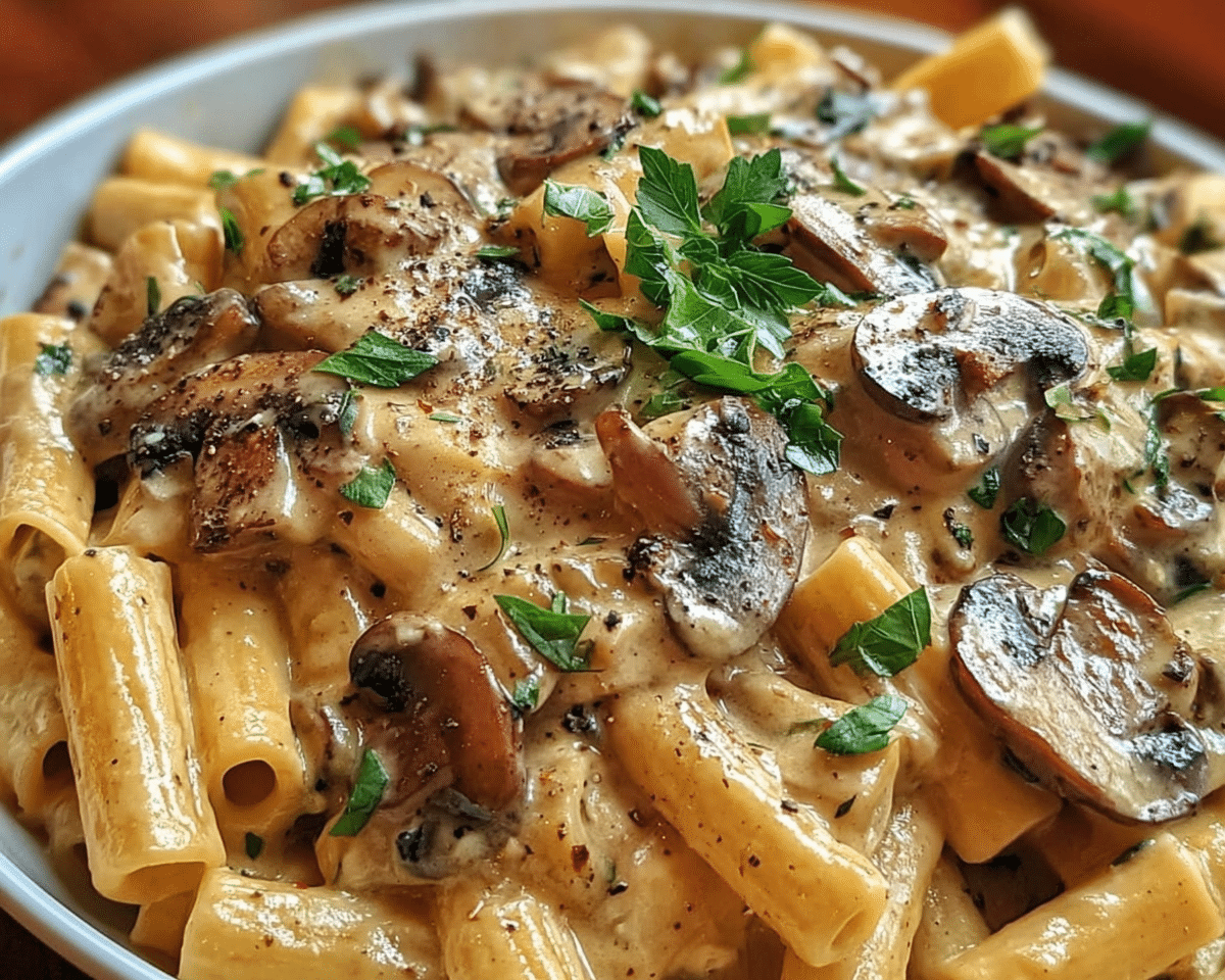 Creamy Tuscan Mushroom Pasta Skillet