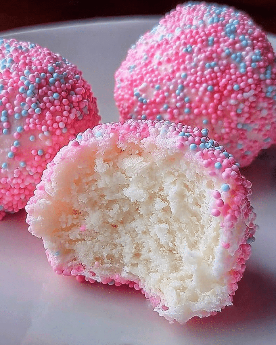Crispy Cotton Candy Cheesecake Bombs