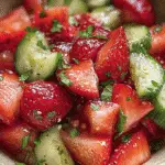 Cucumber Strawberry Salad For Spring Dinner