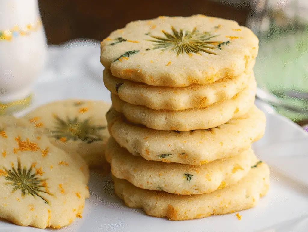 Dandelion Shortbread Cookies