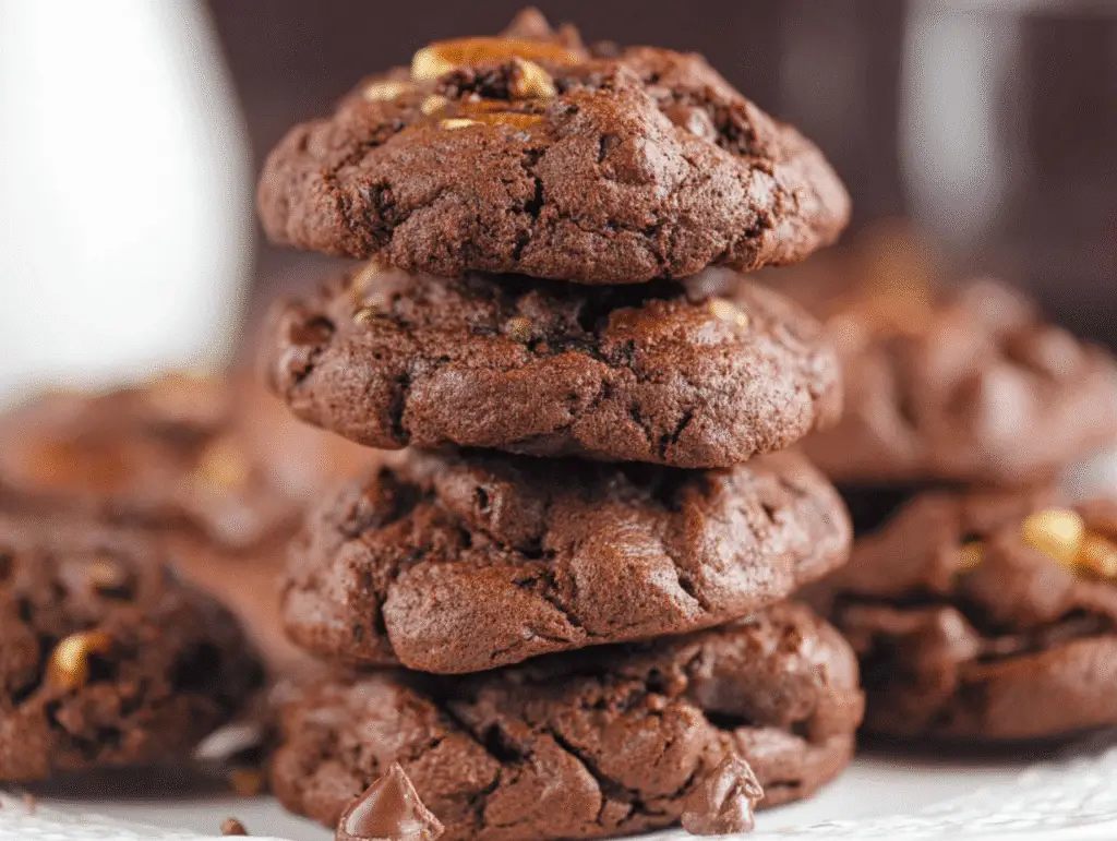 Double Dark Chocolate Pecan Drop Cookies