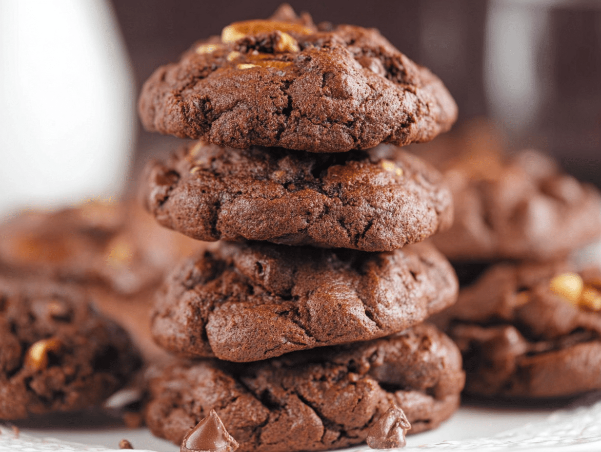 Double Dark Chocolate Pecan Drop Cookies