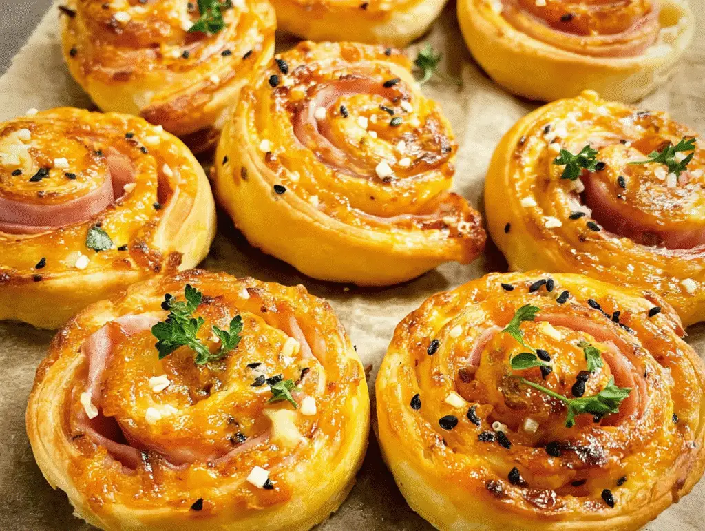 Easter Ham and Cheddar Pinwheels