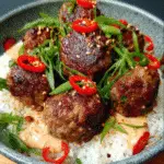 Firecracker Meatballs Coconut Rice For Spring