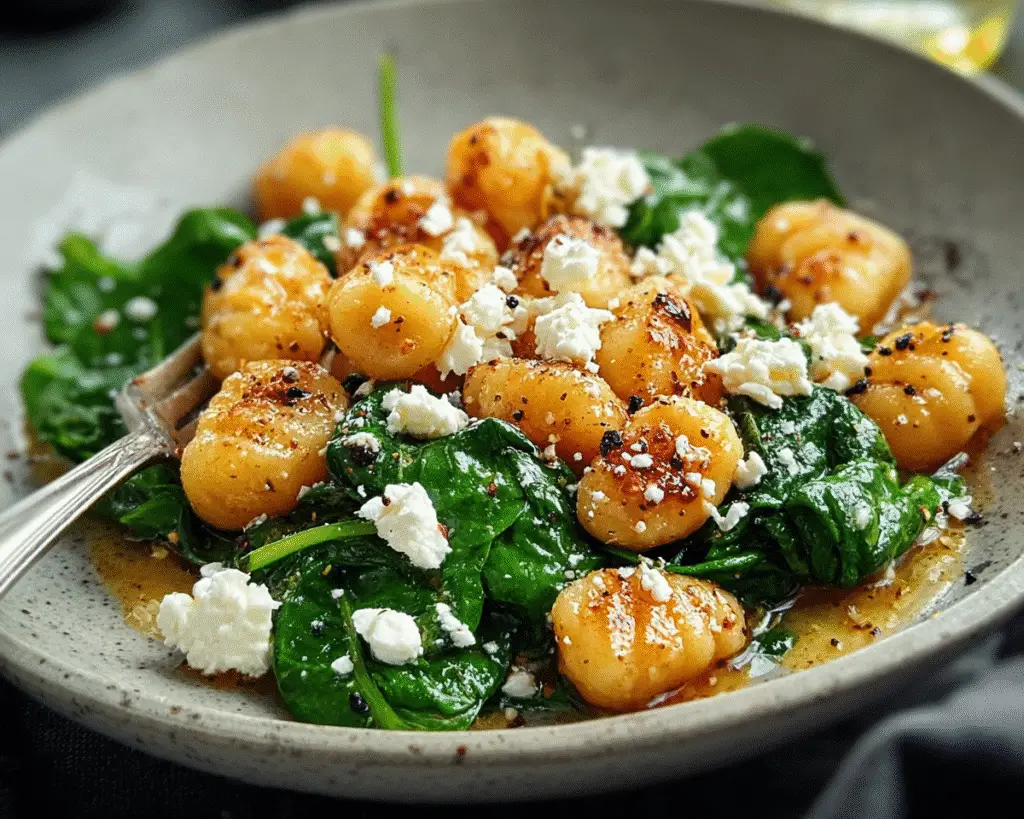 Gnocchi with Spinach and Feta For Spring Dinner