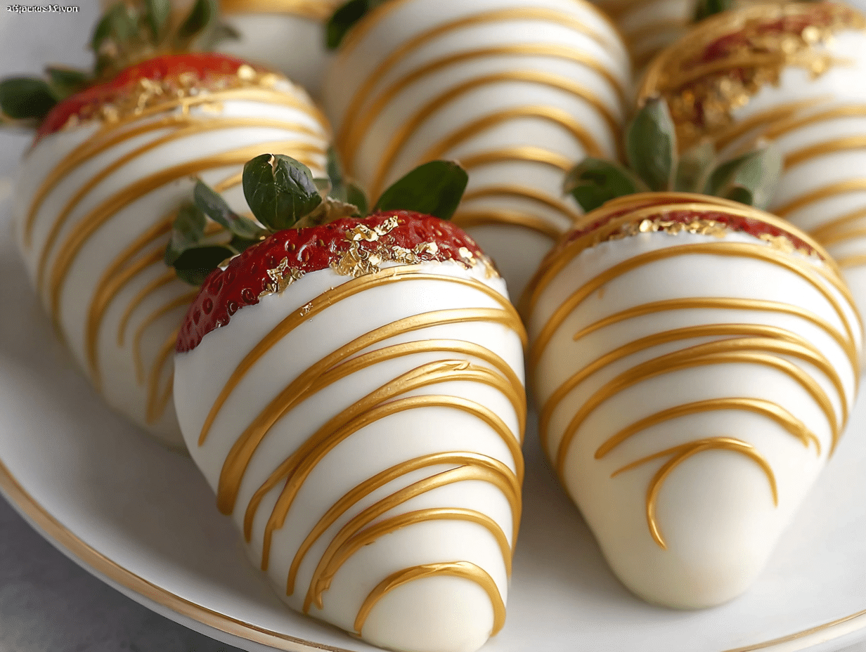 Gold Chocolate Covered Strawberries