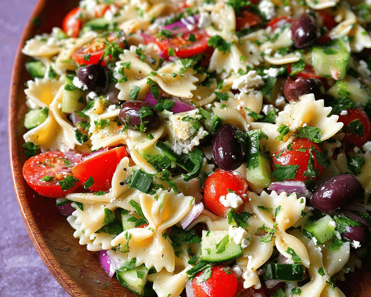 Greek Pasta Salad For Spring Dinner