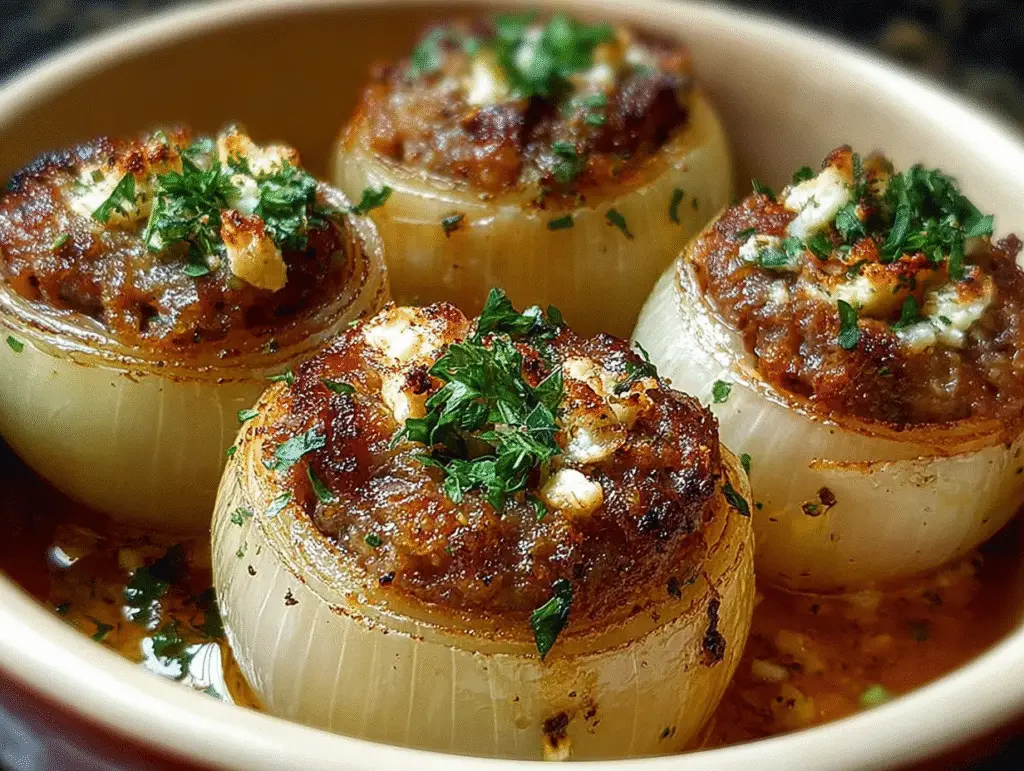 Greek Stuffed Onions