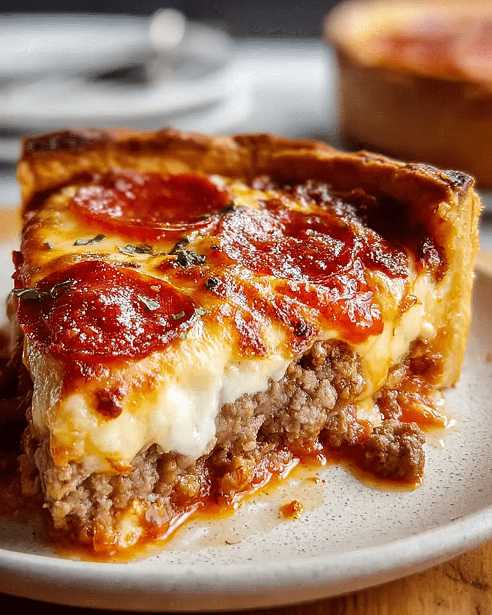 Hamburger Sausage & Pepperoni Pie