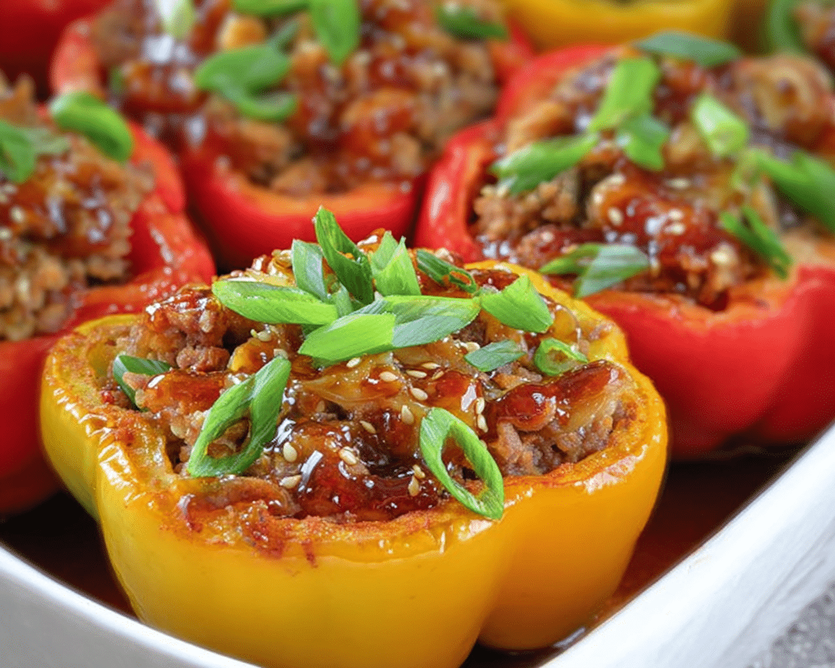 Homemade Asian Stuffed Bell Peppers For Spring