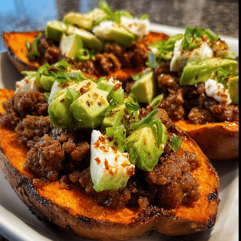 Hot Honey Beef & Sweet Potato Boats For Spring
