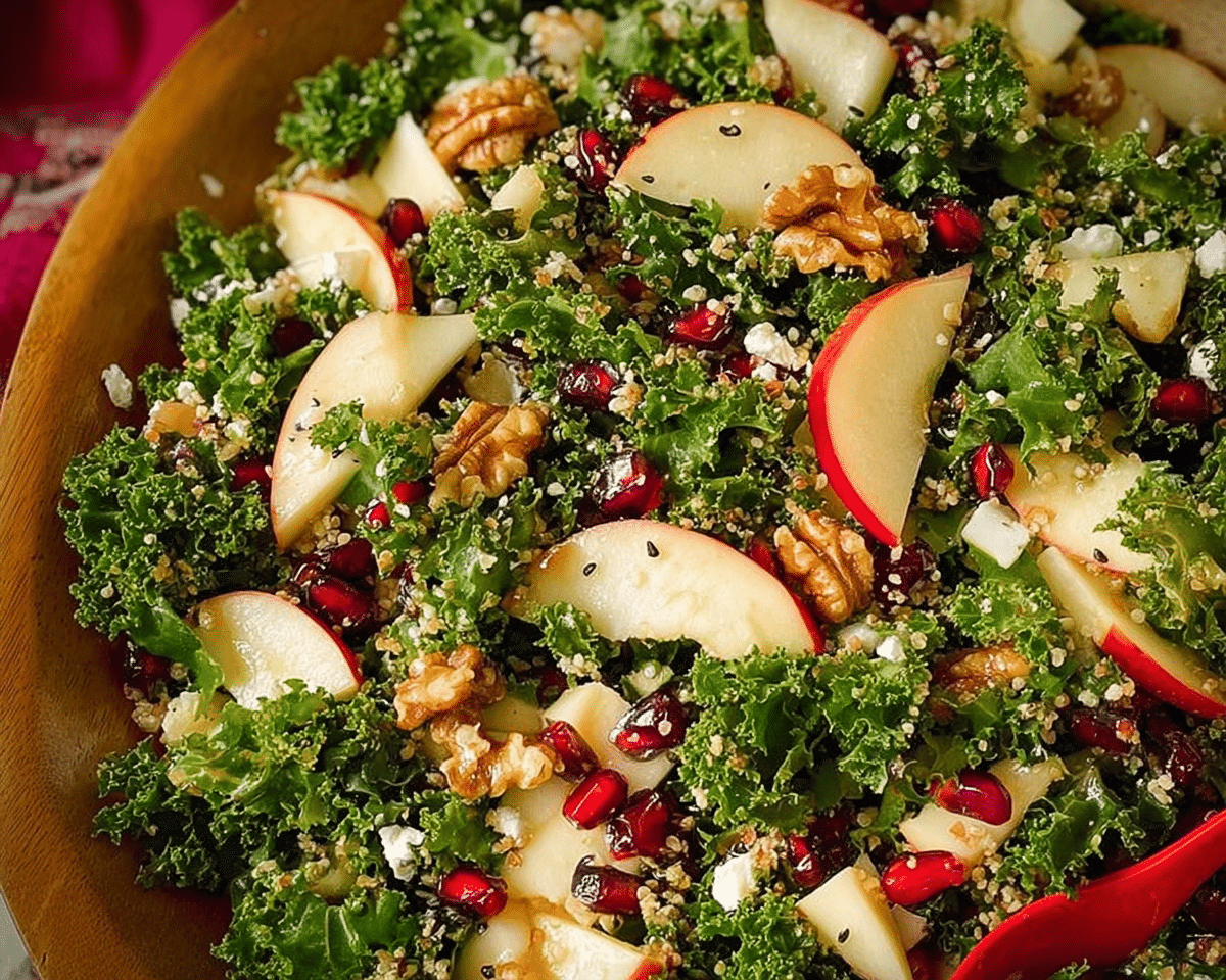 Kale Apple and Walnut Salad For Spring Dinner