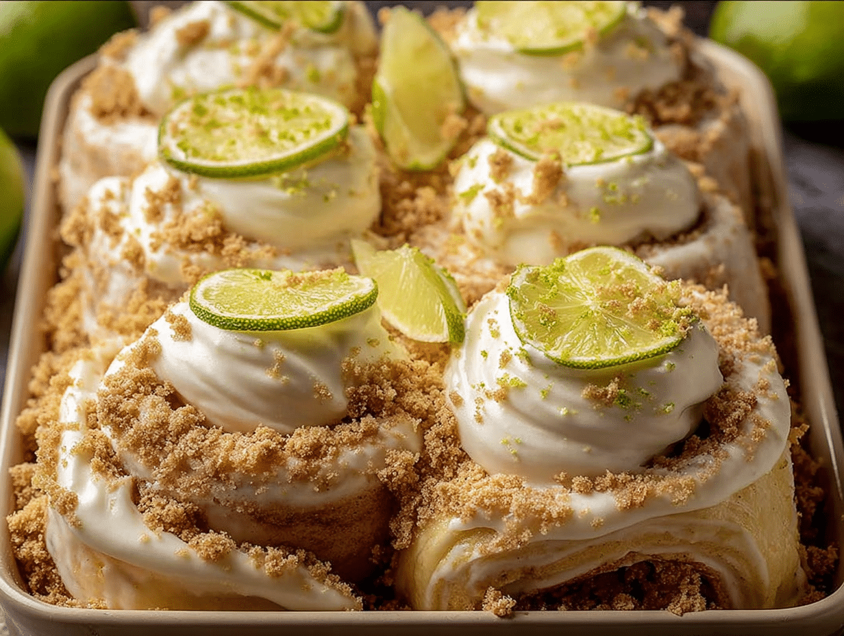 Key Lime Pie Rolls with Graham Cracker Crust