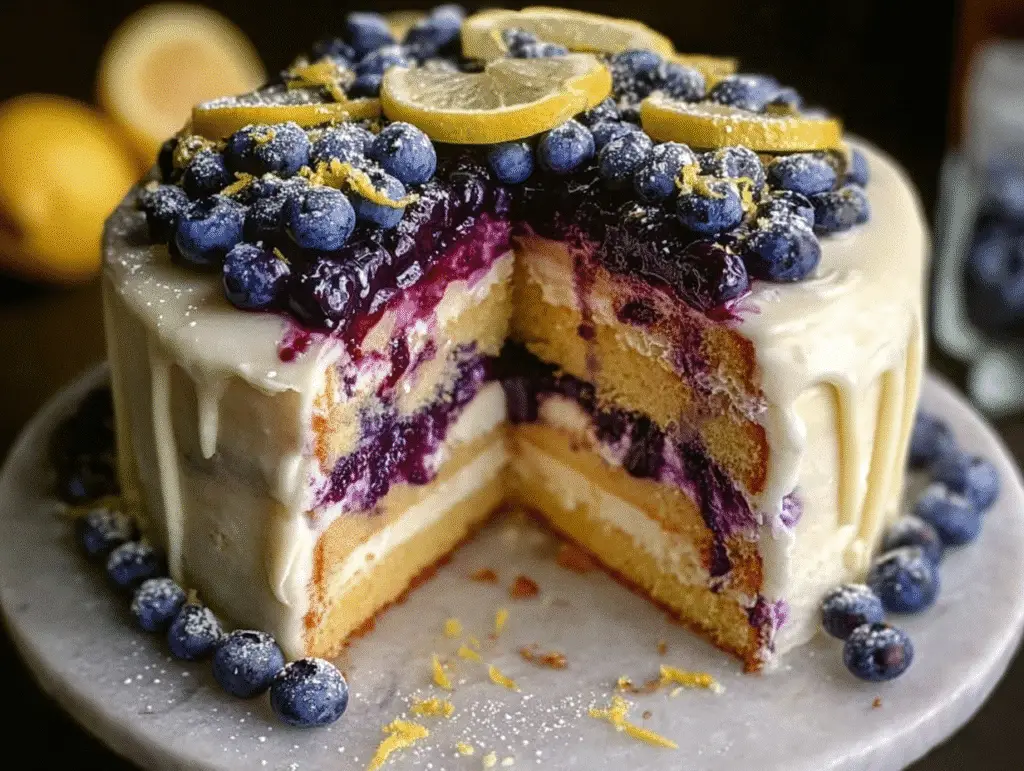Lemon Blueberry Layer Cake