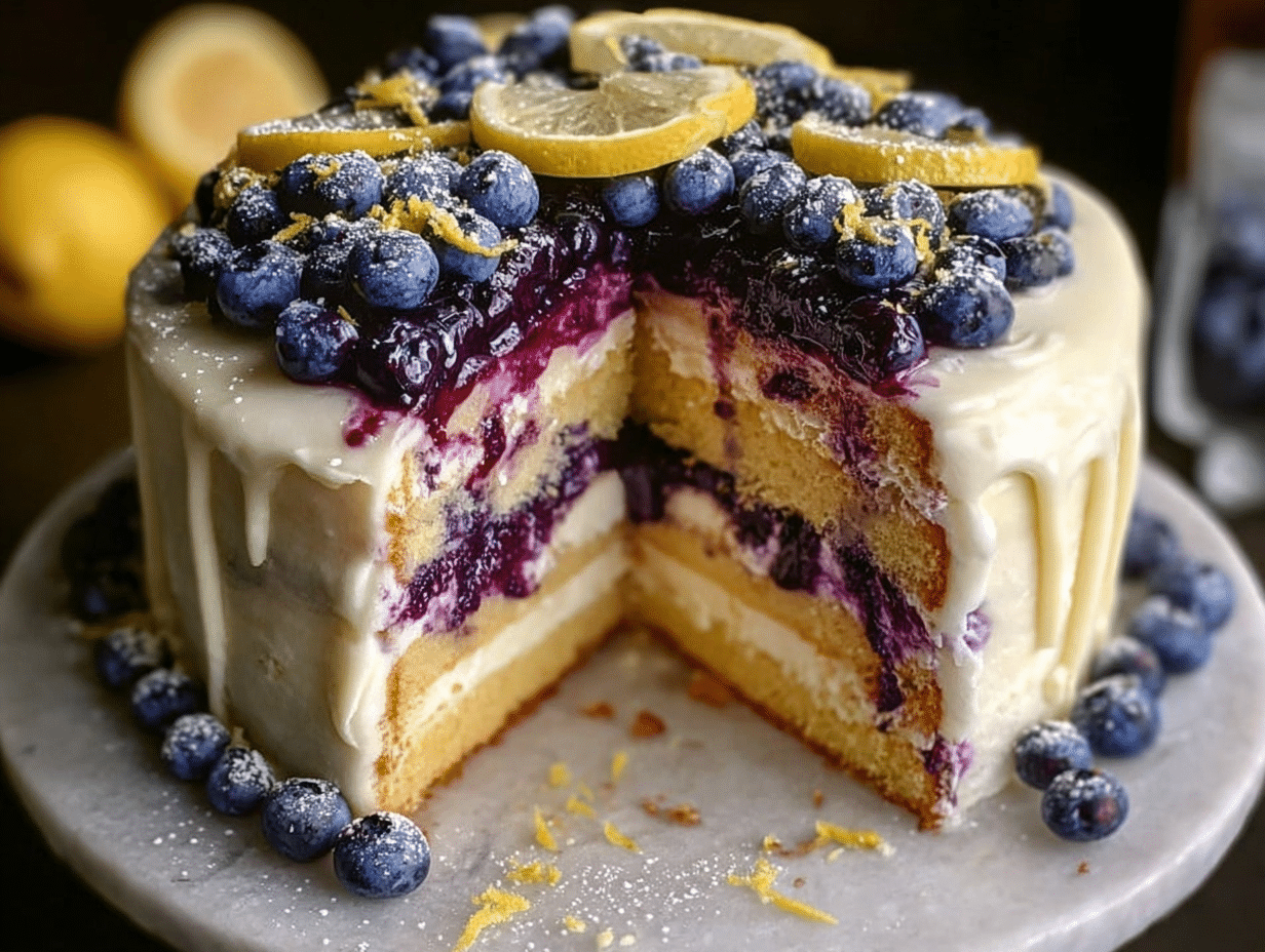 Lemon Blueberry Layer Cake