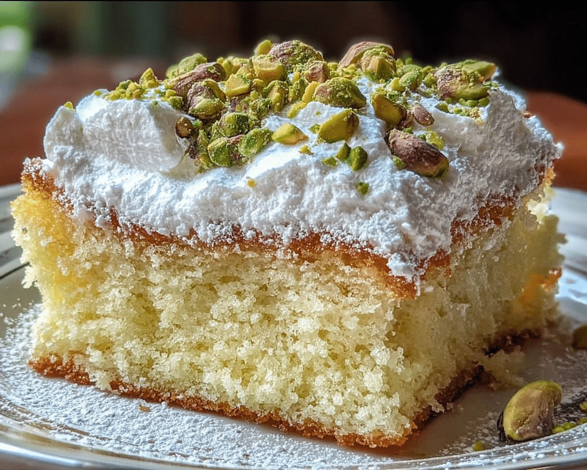 Lemon Pistachio Ricotta Cloud Cake