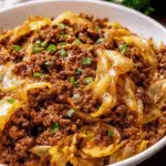 Low Carb Mongolian Ground Beef with Cabbage