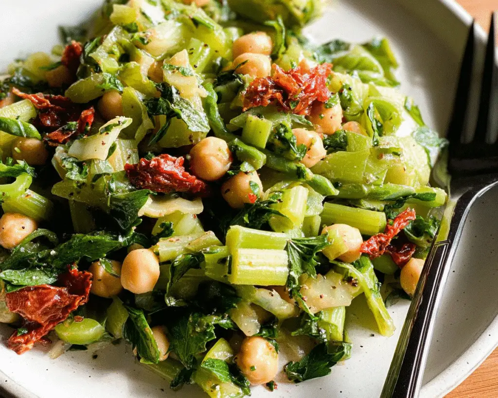 Mediterranean Celery Salad For Spring Dinner