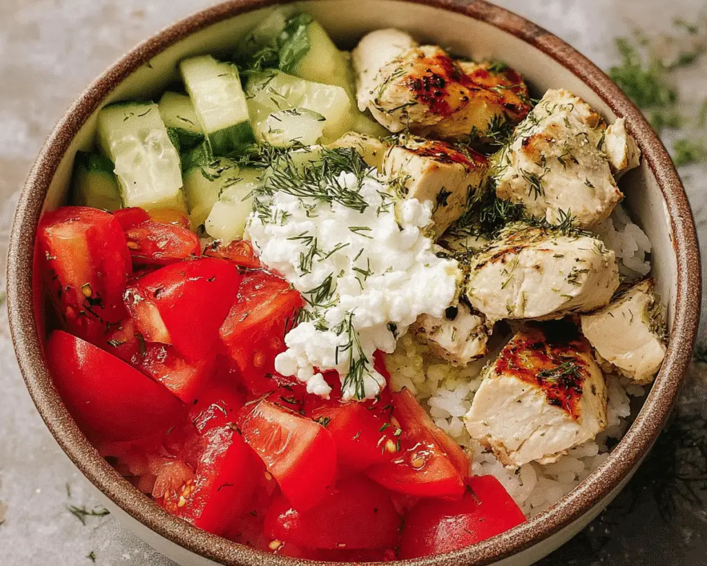 Mediterranean Lemon-Dill Chicken Bowls For Spring Dinner