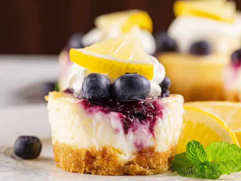 Mini Lemon Blueberry Cheesecakes