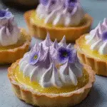 Mini Lemon Tart with Lilac Meringue