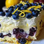 No-Bake Lemon Blueberry Cream Cake For Spring Desserts