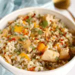One-Pot Coconut Chicken Brothy Rice