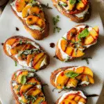 Peach Bruschetta with Whipped Ricotta For Spring Dinner