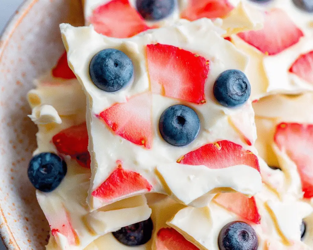 Quick Frozen Greek Yogurt Bark For Spring