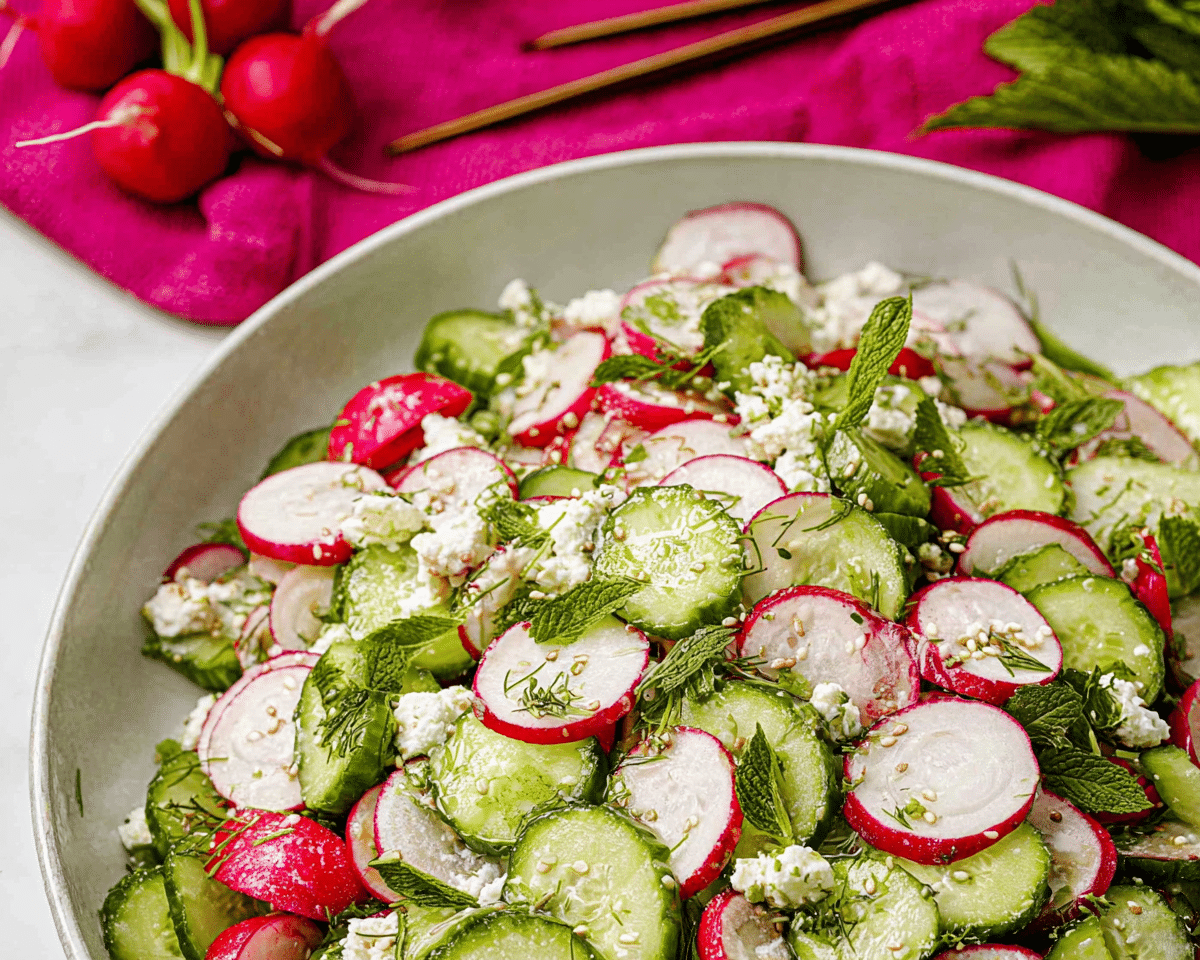 Radish and Cucumber Salad For Spring