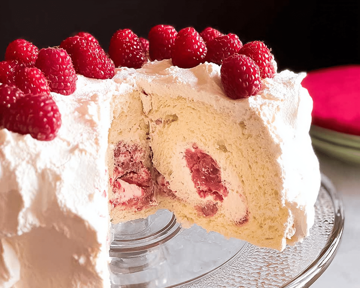 Raspberry Angel Food Cake