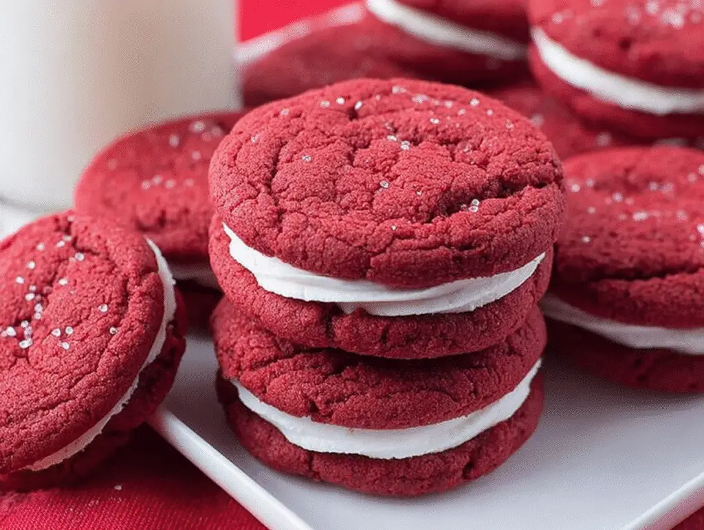 Red Velvet Cookie Sandwiches
