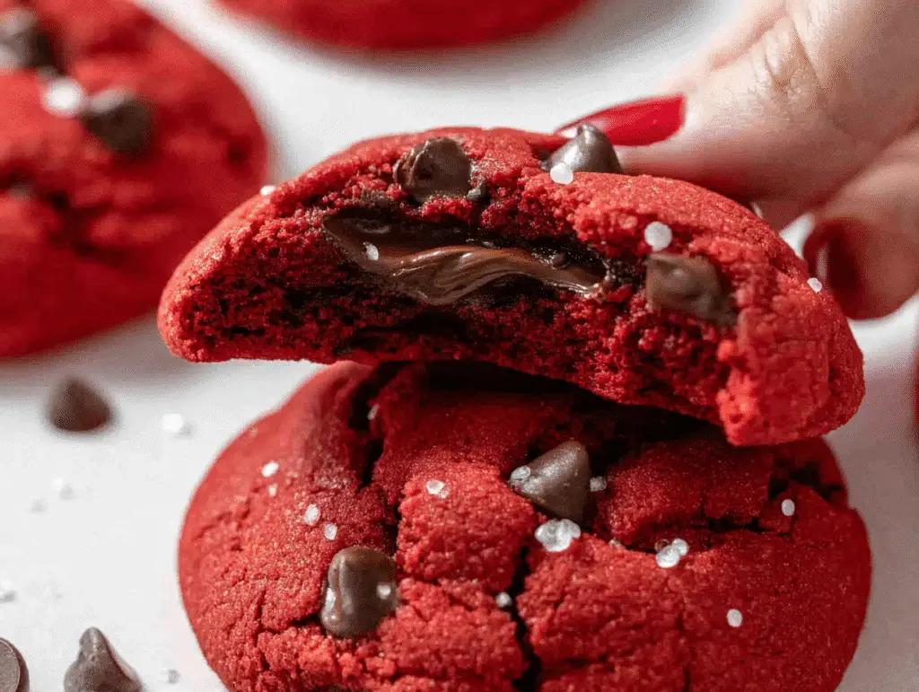 Red Velvet Nutella Cookies