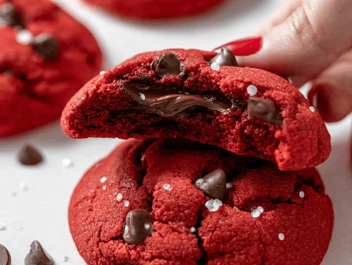 Red Velvet Nutella Cookies