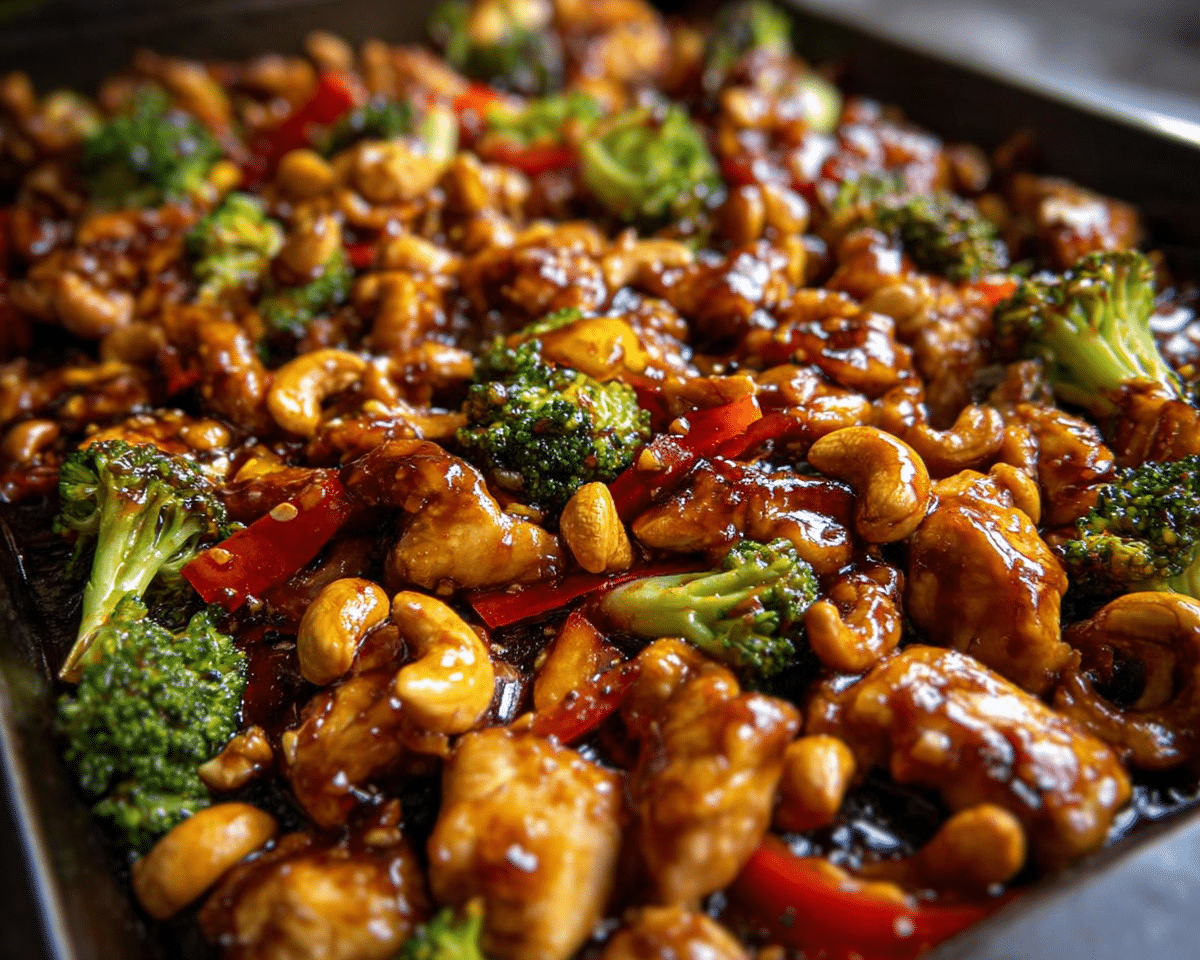 Sheet Pan Cashew Chicken For Spring Dinner