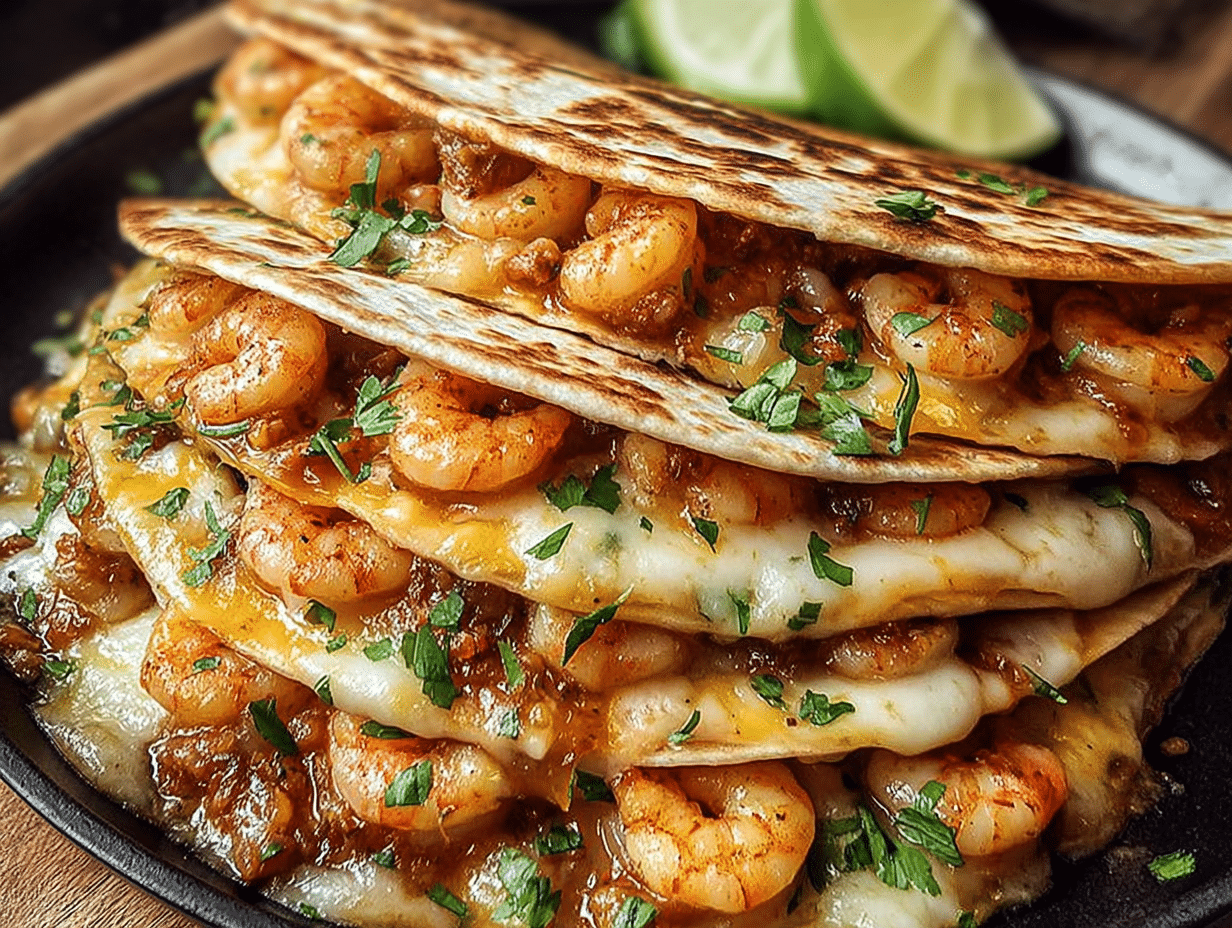 Shrimp Quesadilla with Melty Cheese