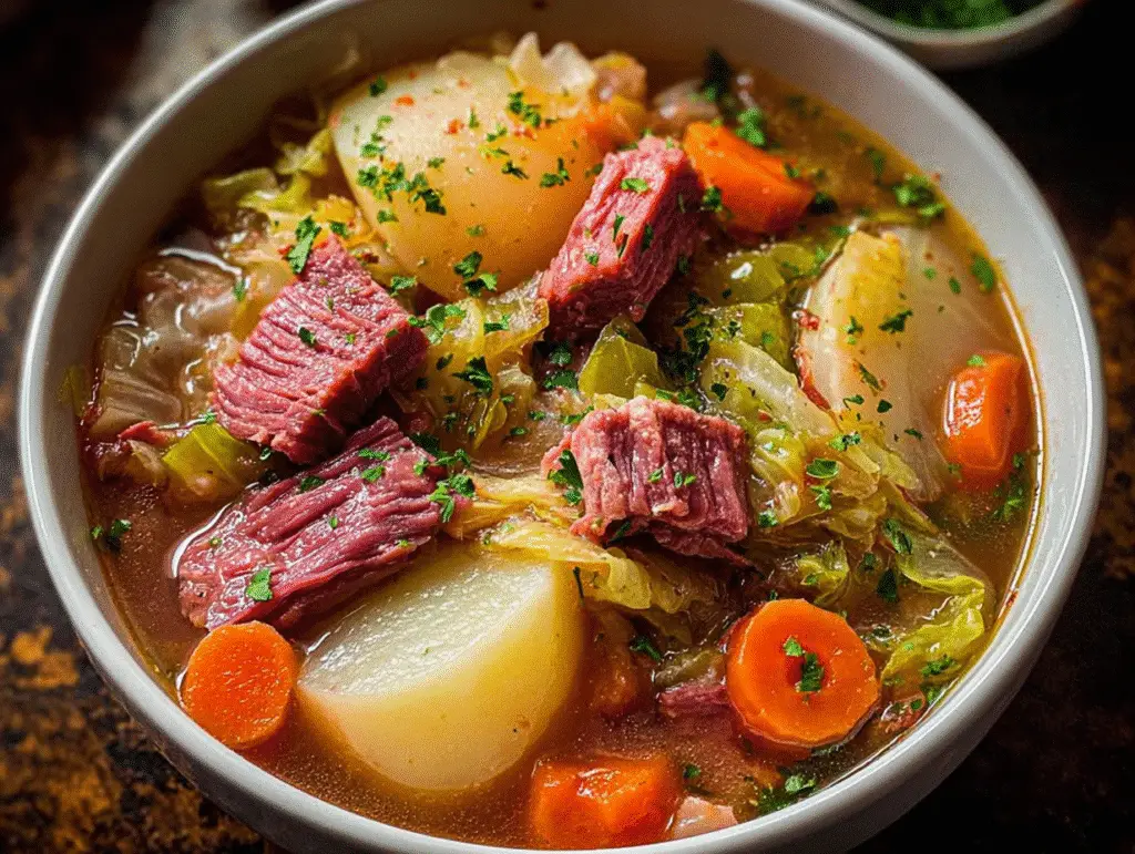 Slow Cooker Corned Beef & Cabbage Stew