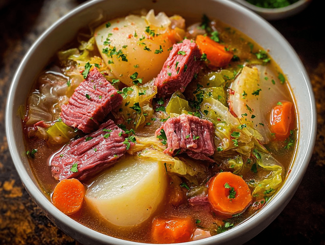 Slow Cooker Corned Beef & Cabbage Stew