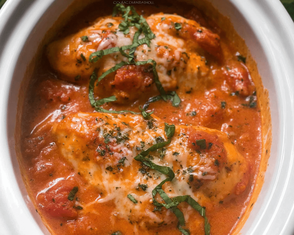 Slow Cooker Tomato Basil Chicken Breast For Spring Dinner