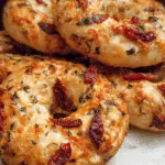 Sourdough Sun Dried Tomato Bagels with Herbs and Cheese For Spring
