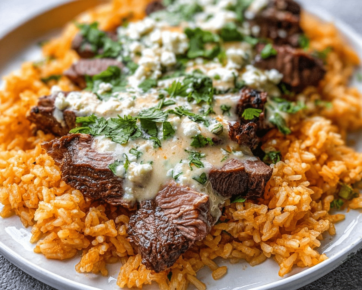 Steak & Cheese Rice For Spring Dinner