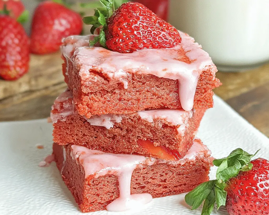 Strawberry Brownies For Spring Desserts