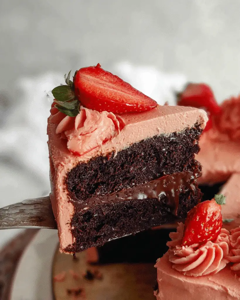 Strawberry Chocolate Shell Cake