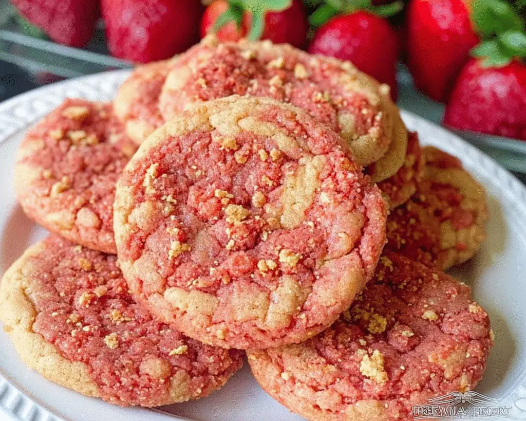 Strawberry Crunch Cookies For Spring Desserts