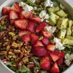 Strawberry Crunch Salad with Champagne Vinaigrette For Spring Dinner