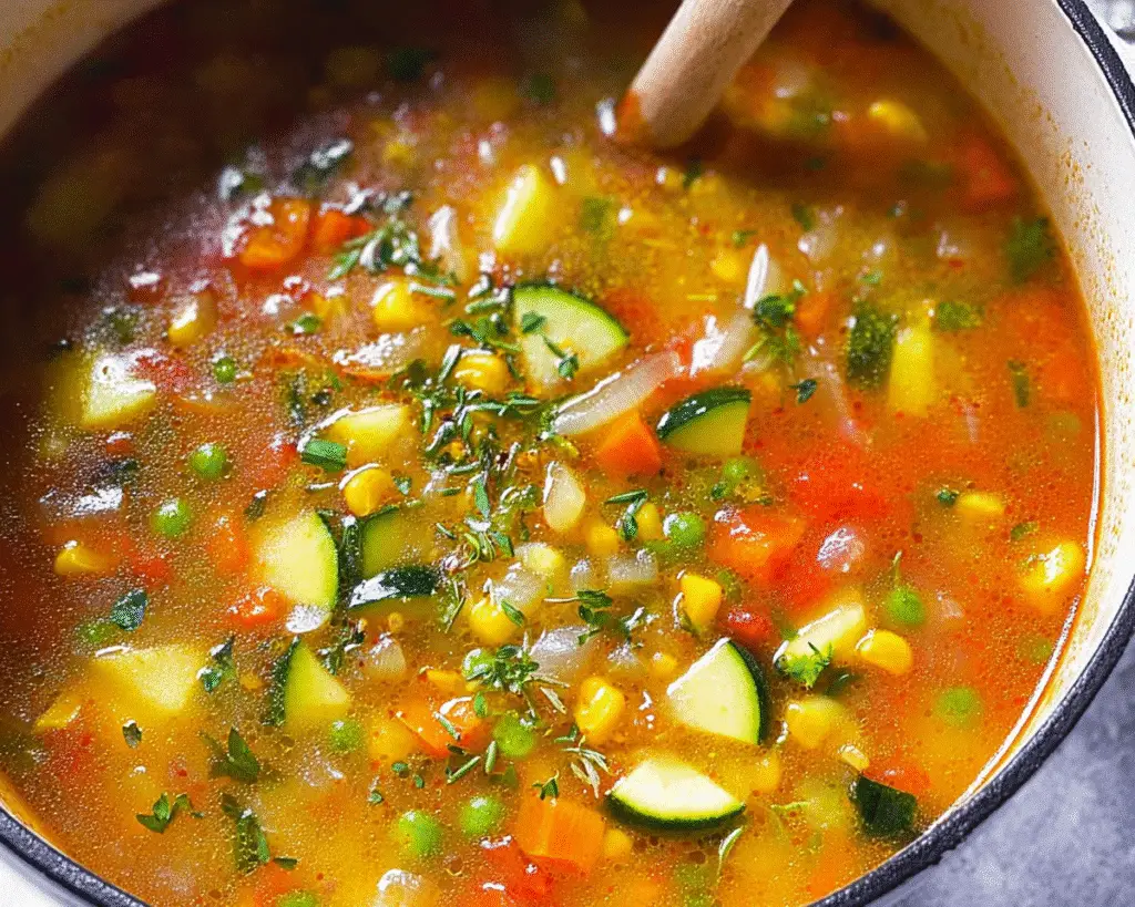 Vegetable Soup For Spring Dinner