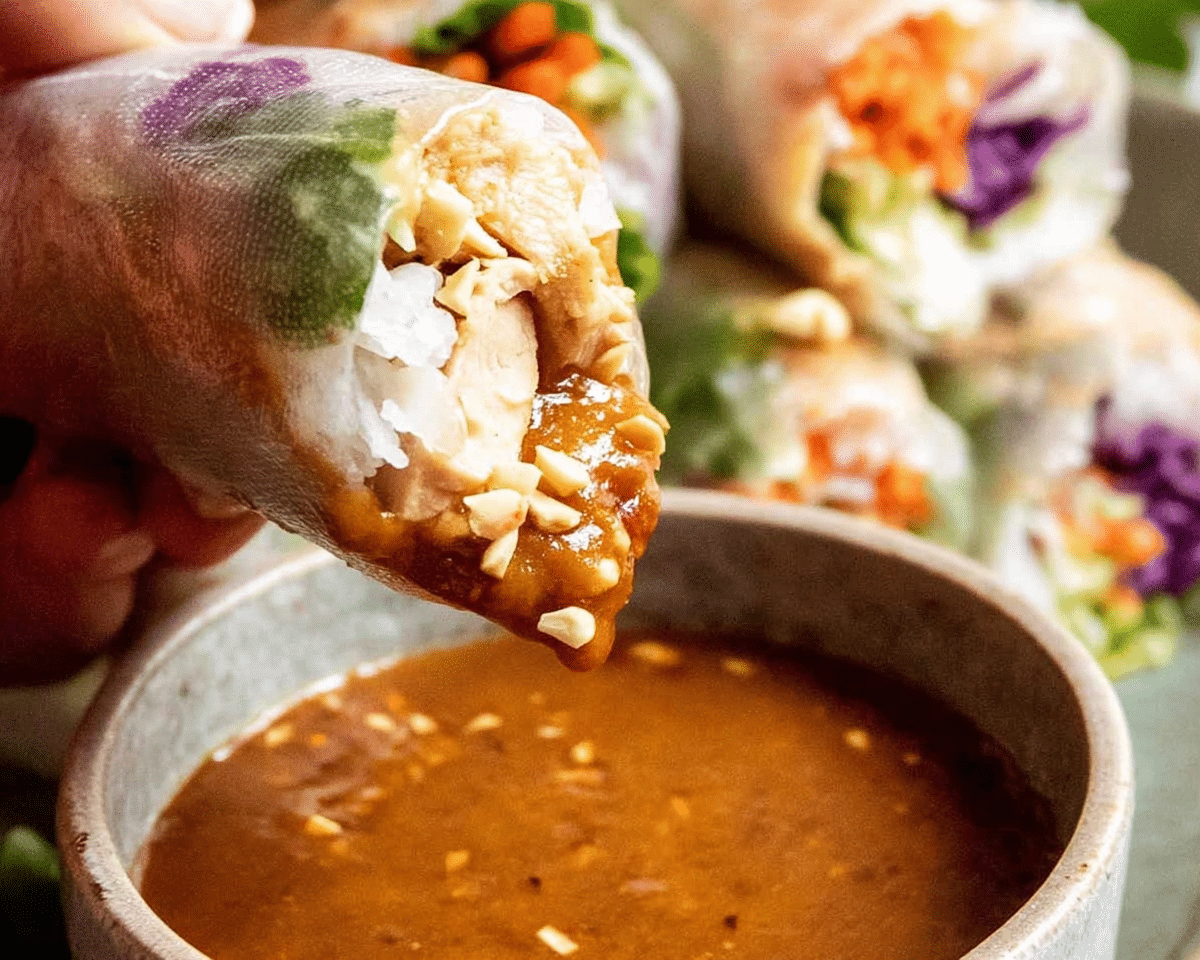 Vietnamese Summer Rolls with Chicken For Spring Dinner