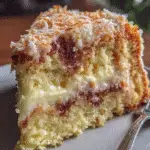 White German Chocolate Cake with Cheesecake Swirl